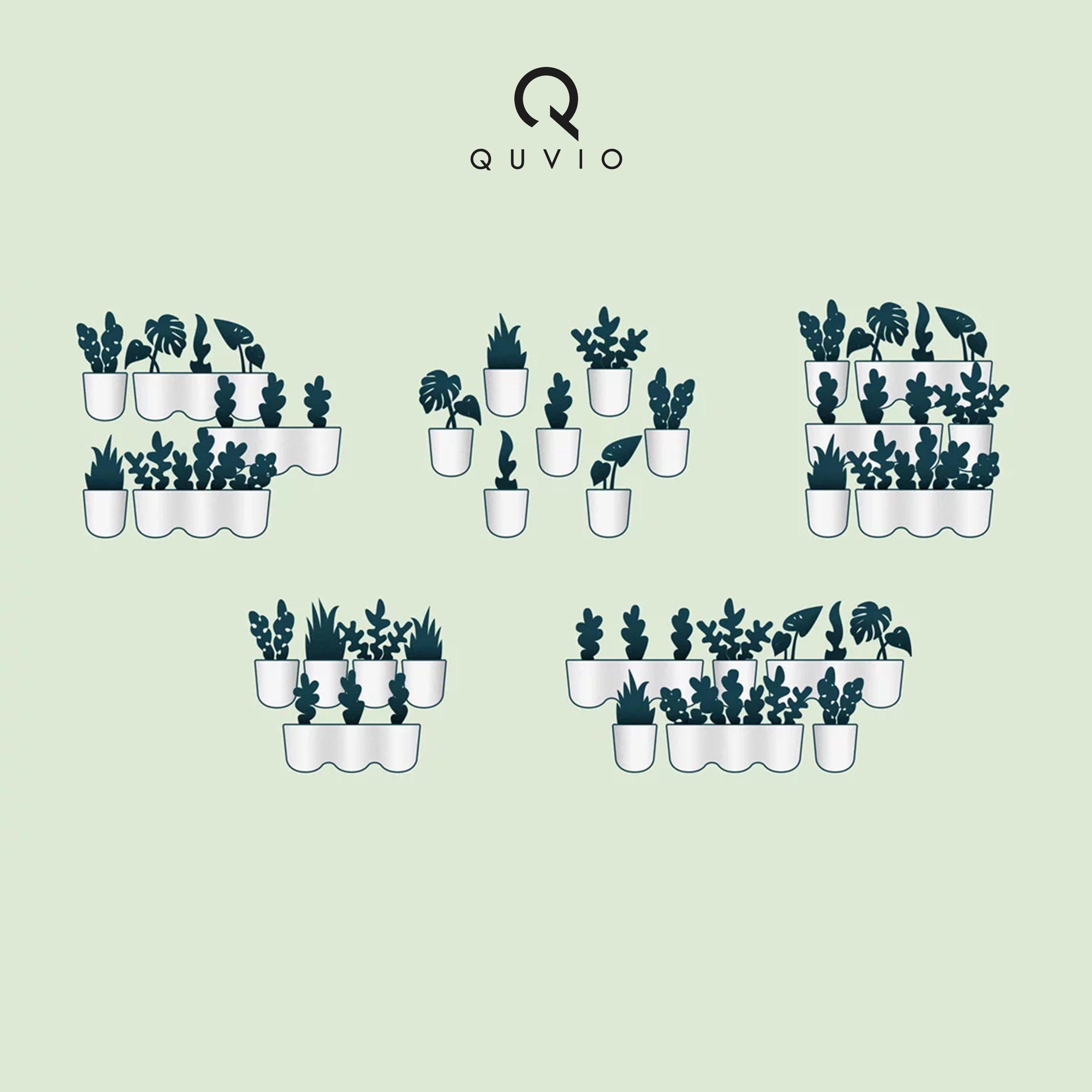 QUVIO Wand bloempot- Kunststof - Okergeel