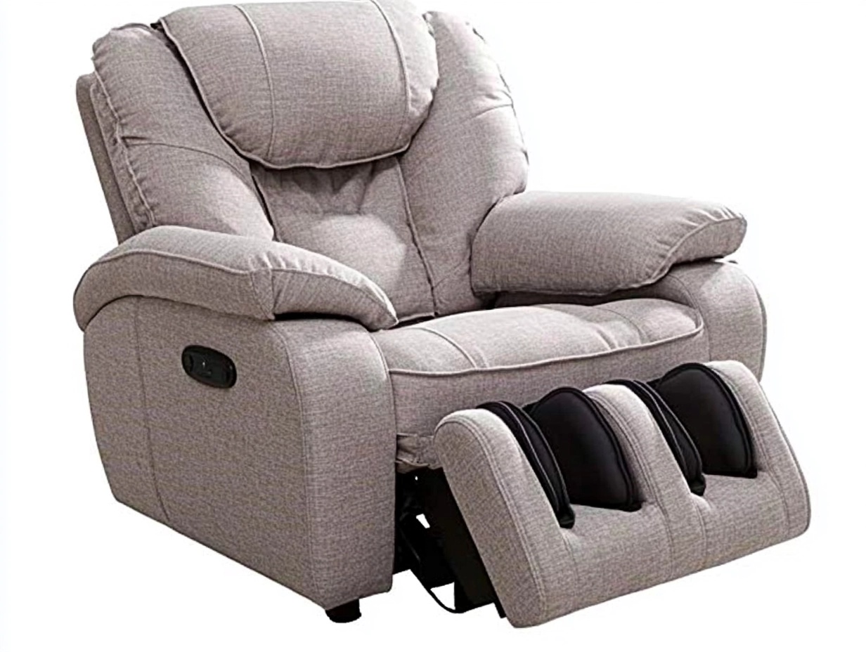 Sillón reclinable eléctrico con masaje y reposapiés ajustable