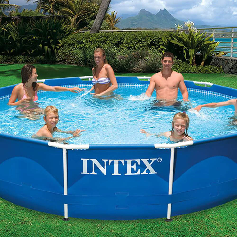 Intex 12' x 30" Metal Frame Swimming Pool w/ Filter Pump & Pool Maintenance Kit - Image 6