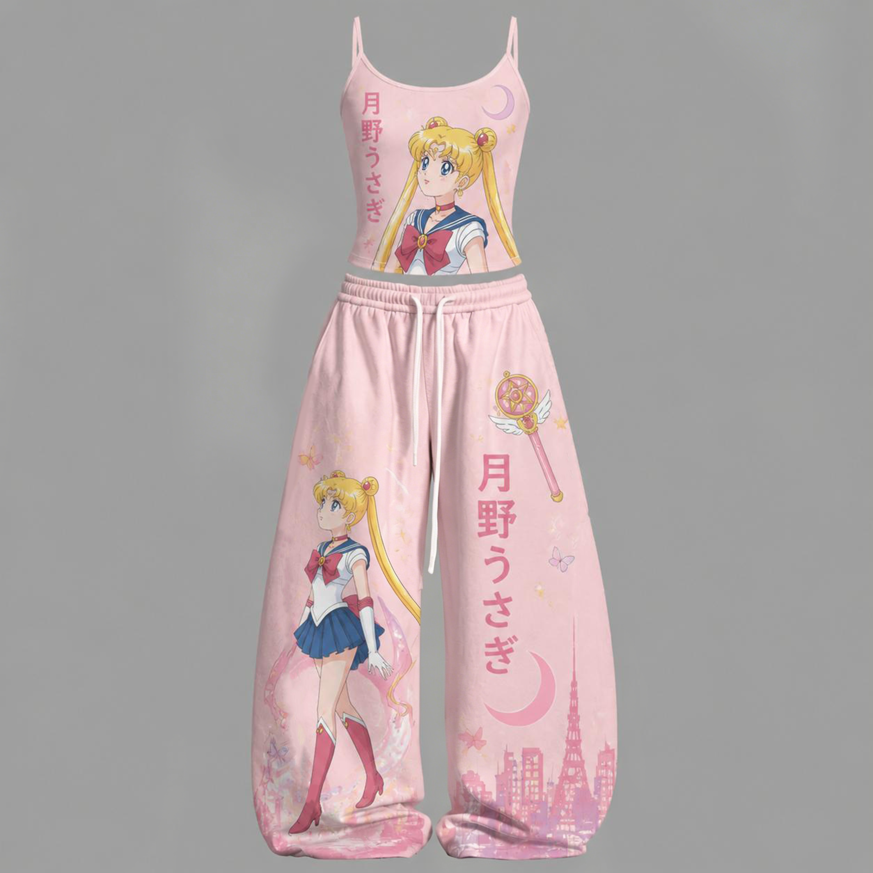Sailor Moon Top & Elasticated Trousers Two-Piece Set