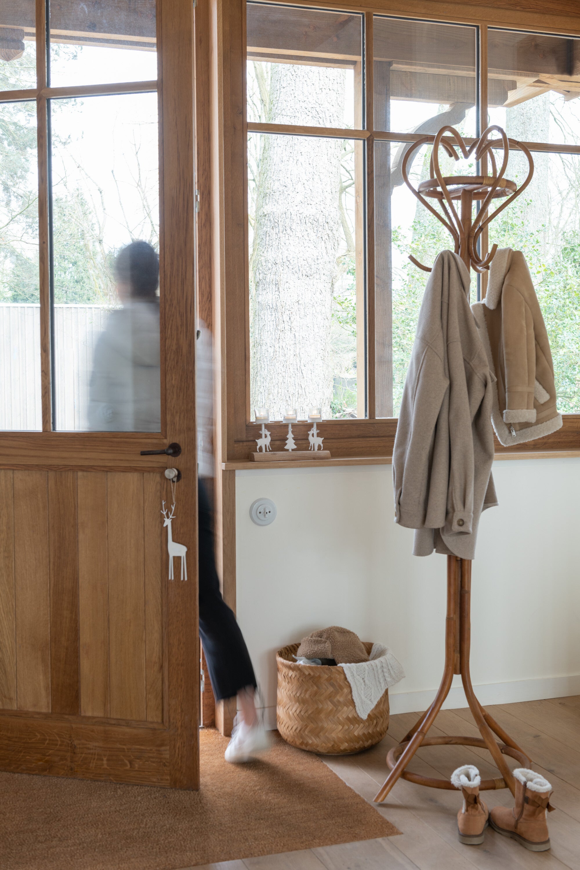 J-Line set van 2 mand - bamboe - naturel