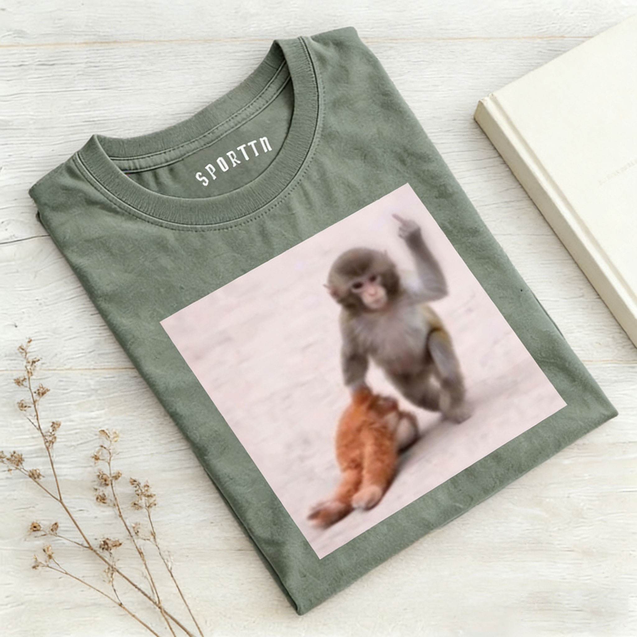 Punch-kun Monkey Meme Graphic T-shirt