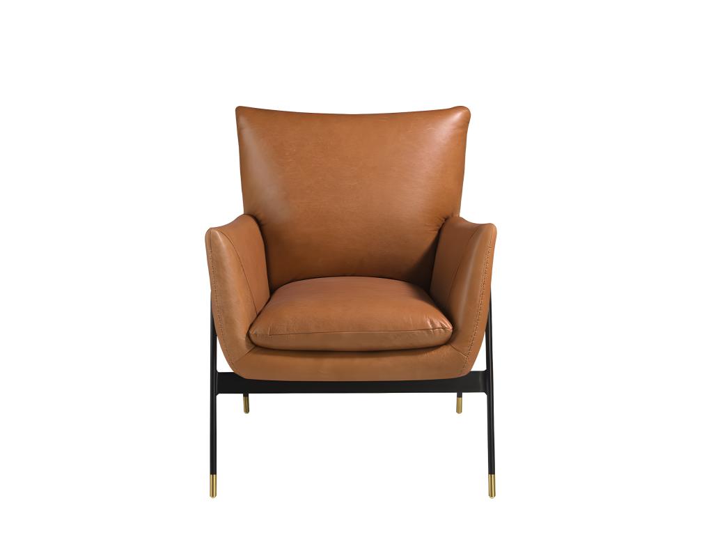 Sillón tapizado piel vacuno marrón 5091 Laocacasas