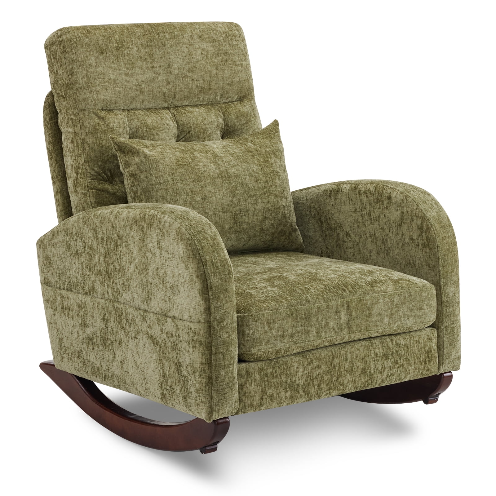 Ktaxon Rocking Accent Chair Glider Reading Chair Comfy Teddy Velvet Upholstered Single Sofa Rocker for Living Room, Nursery, Bedroom Beige - Image 49