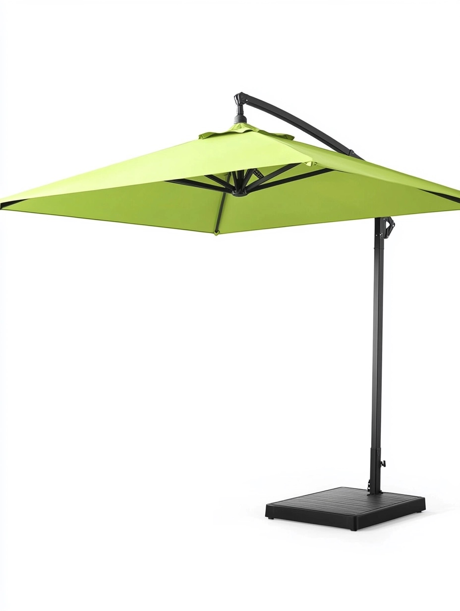 Parasol lateral cuadrado de jardín aluminio verde 3 x 3 m