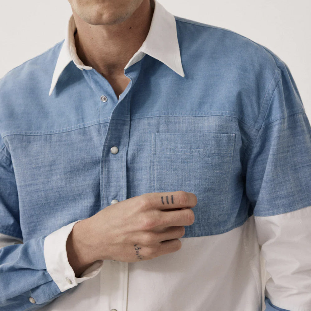 Hartford - Chemise Rugby Feather - Light Indigo