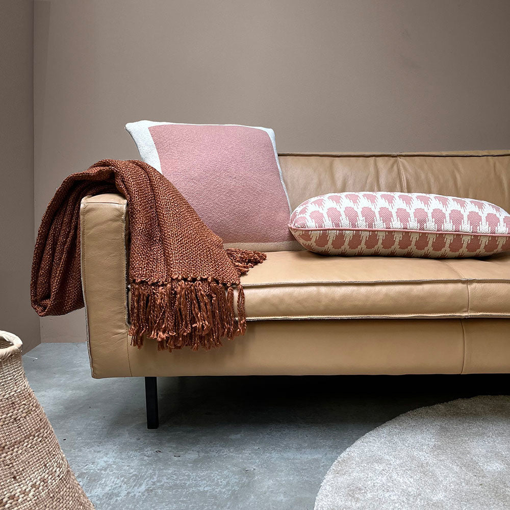 Malagoon Solid Gebreide Poster Sierkussen 50 x 50 cm - Pink