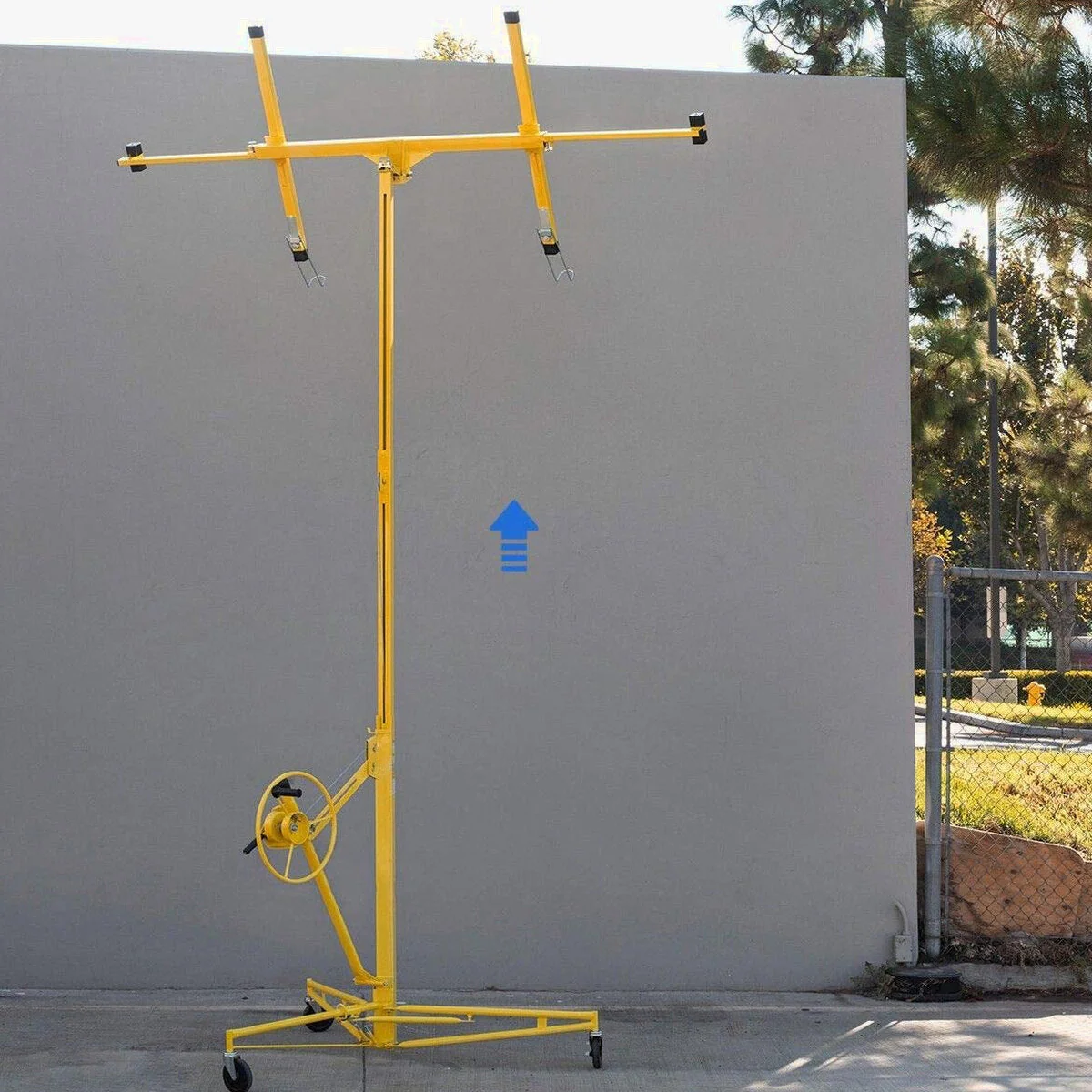 Stark USA Drywall Lift 11' Yellow Rolling Sheetrock Panel Hoist Jack - 65044 - Image 4 Stark USA Drywall Lift 11' Yellow Rolling Sheetrock Panel Hoist Jack - 65044 - Image 4