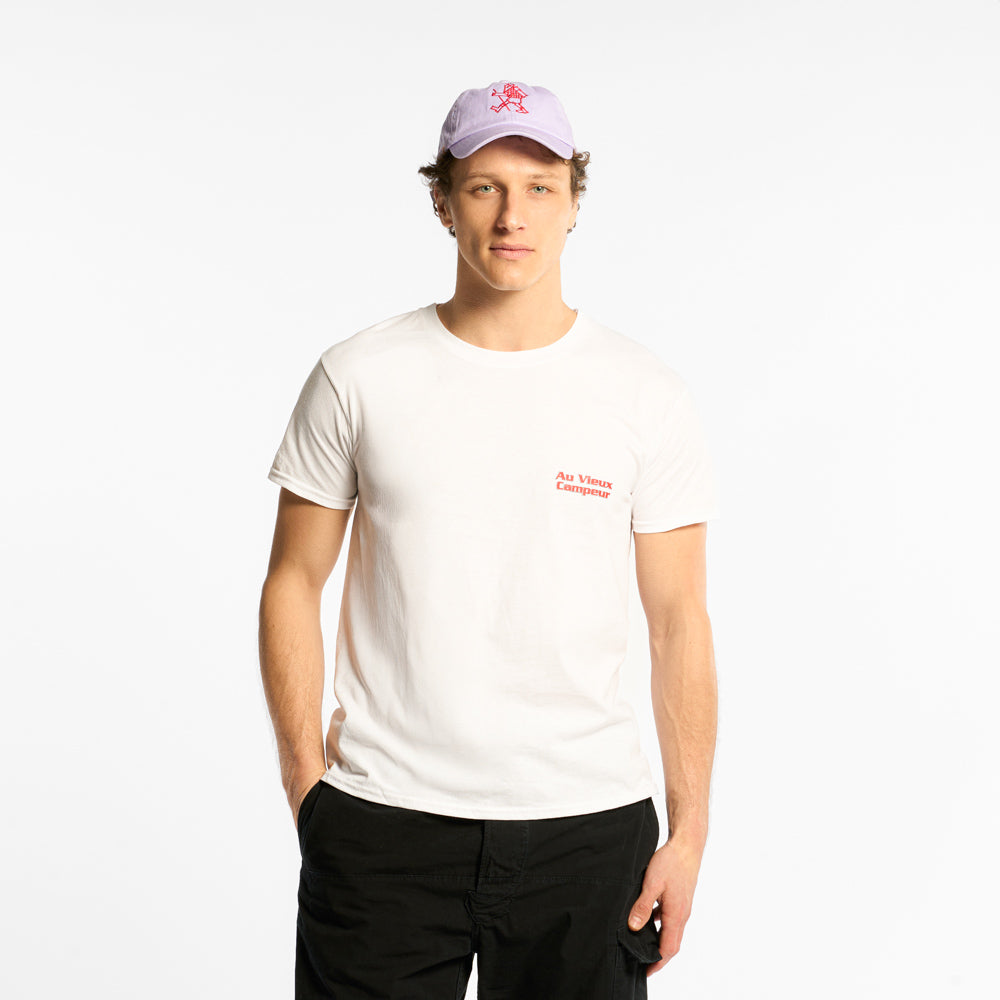 Au Vieux Campeur - T-shirt Manches Courtes Volcans - Blanc
