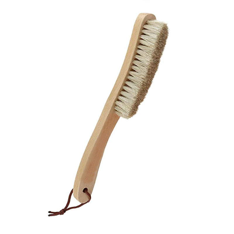 Wooden horsehair shoe brush