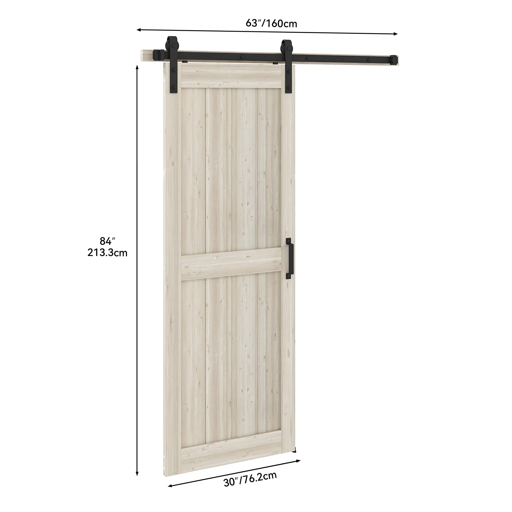 Uforic Sliding Barn Door With Hardware Kit, 48 x 84 in, Gray - Image 15 Uforic Sliding Barn Door With Hardware Kit, 48 x 84 in, Gray - Image 15