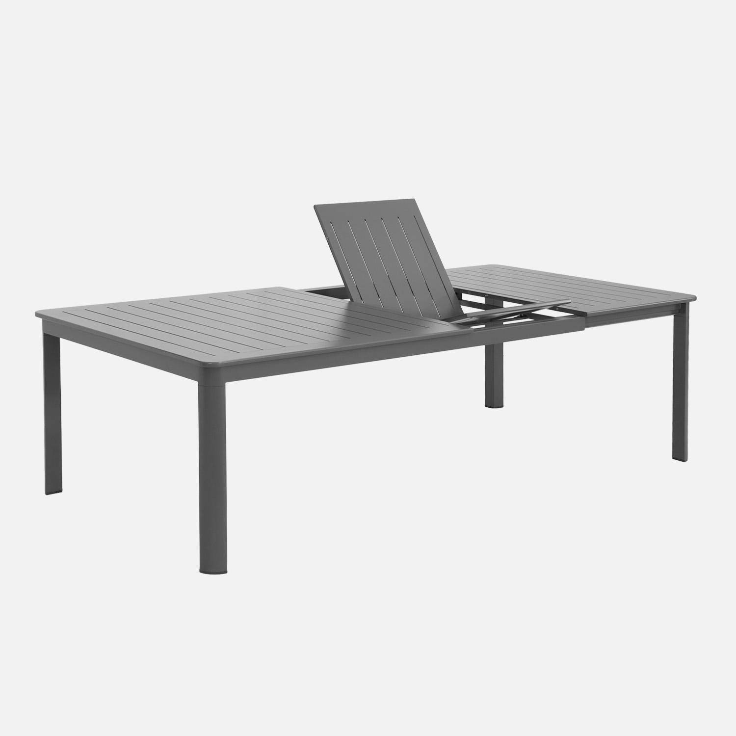 Karo + Buffalo - Conjunto mesa de jardín extensible de aluminio con 12 sillas