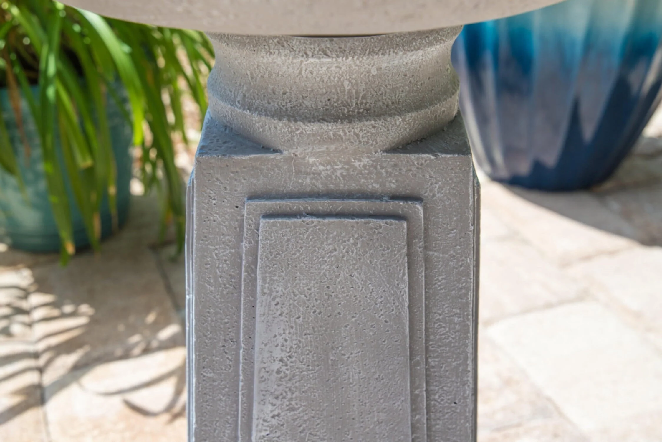 Pedestal Outdoor Bird Bath with Gray Finish - Image 6