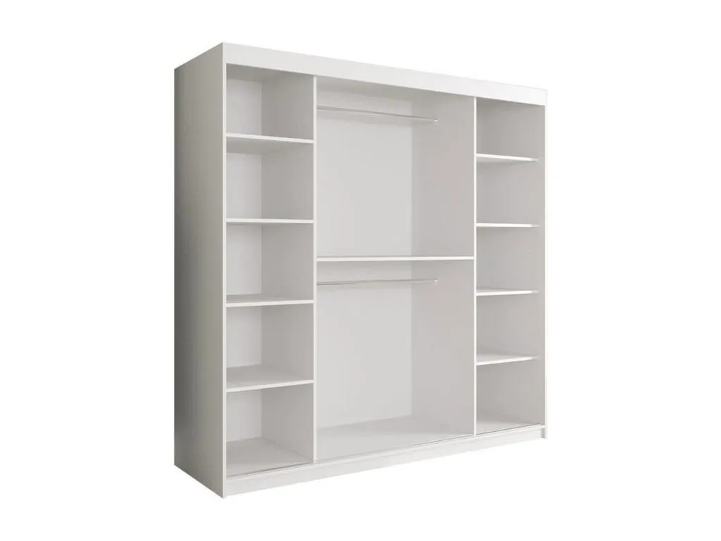 Armario Alkihogares 262 Mate blanco | Mármol blanco 200x200x62cm Número de estantes - 9.00