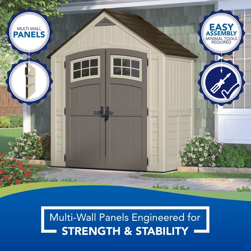 WAYFAIR Cascade 7 Ft. W X 4 Ft. D Plastic Storage Shed