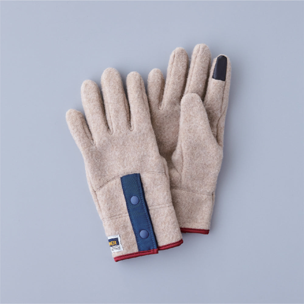 ELMER - Gants en laine recyclée - Beige