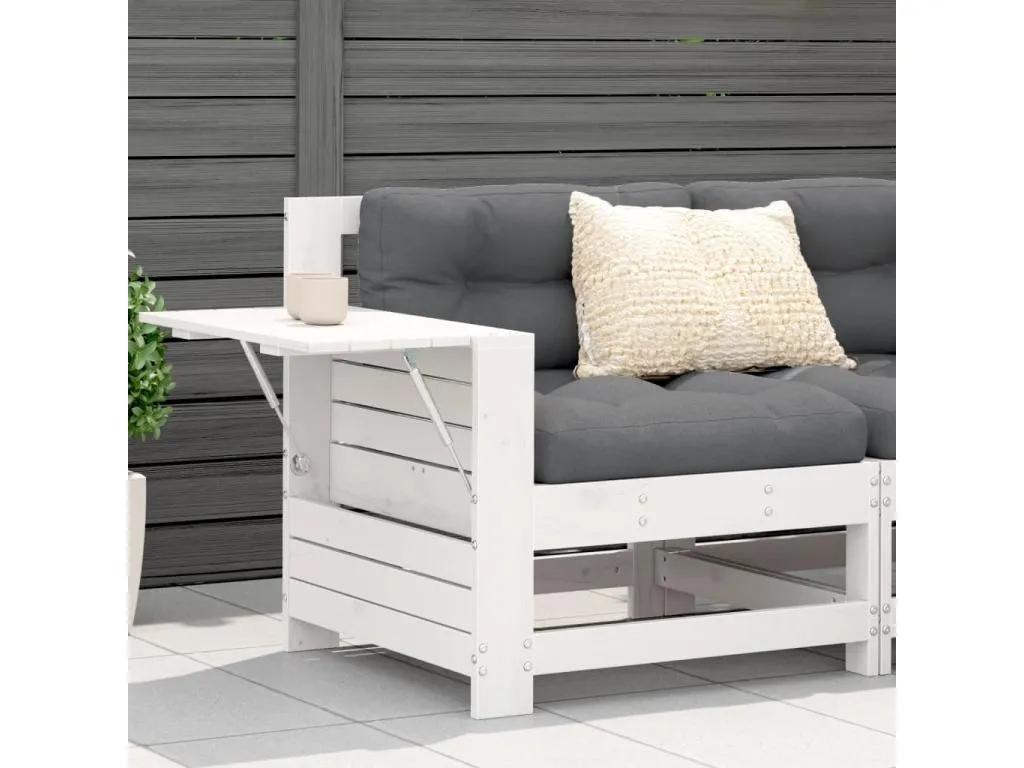 Sofá de jardín con reposabrazos y cojín de Decocasaes maciza de Decocasaes blanco. 30550fdsf