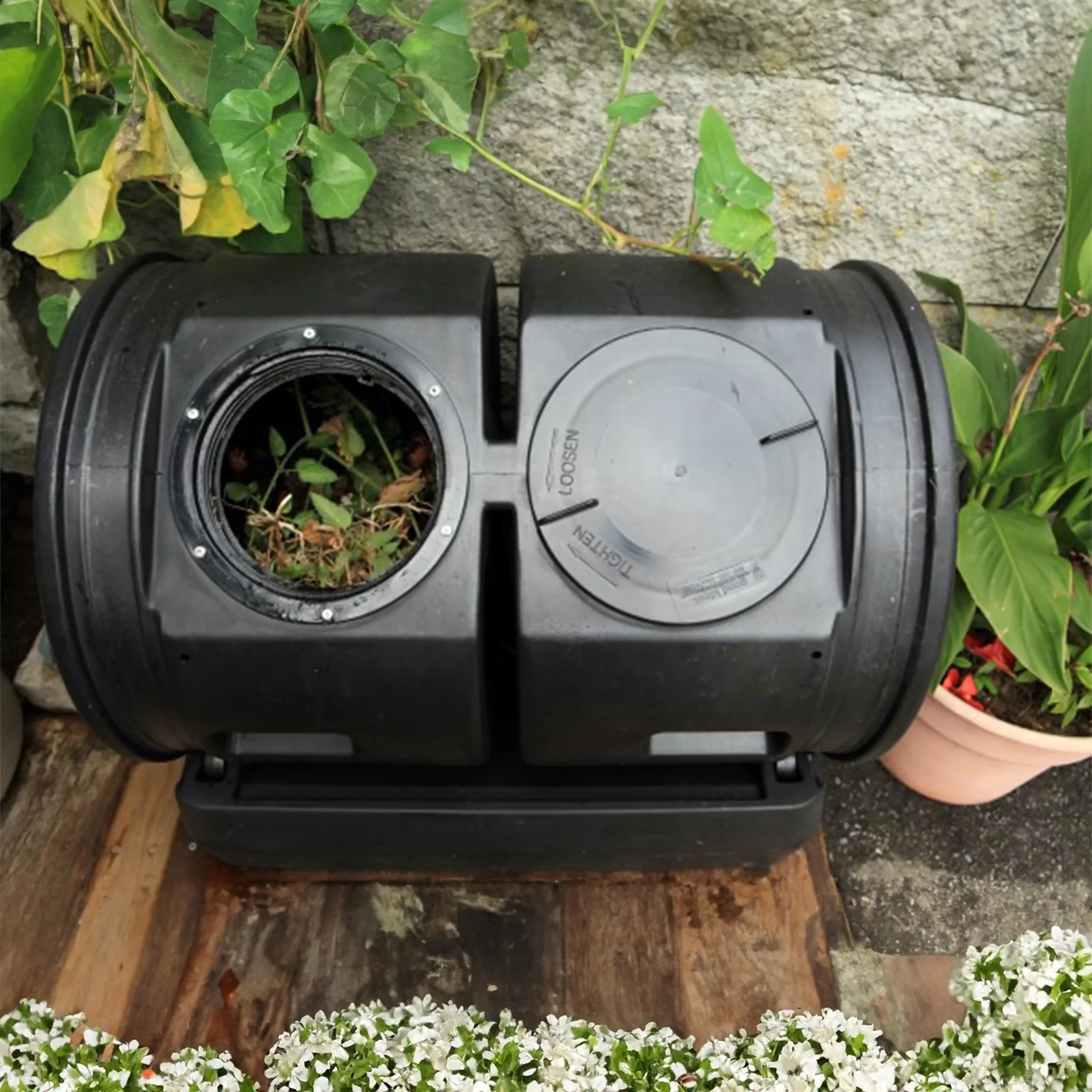 Good Ideas Compost Wizard Jr Outdoor Garden Compost Bin Container, Black - Image 12