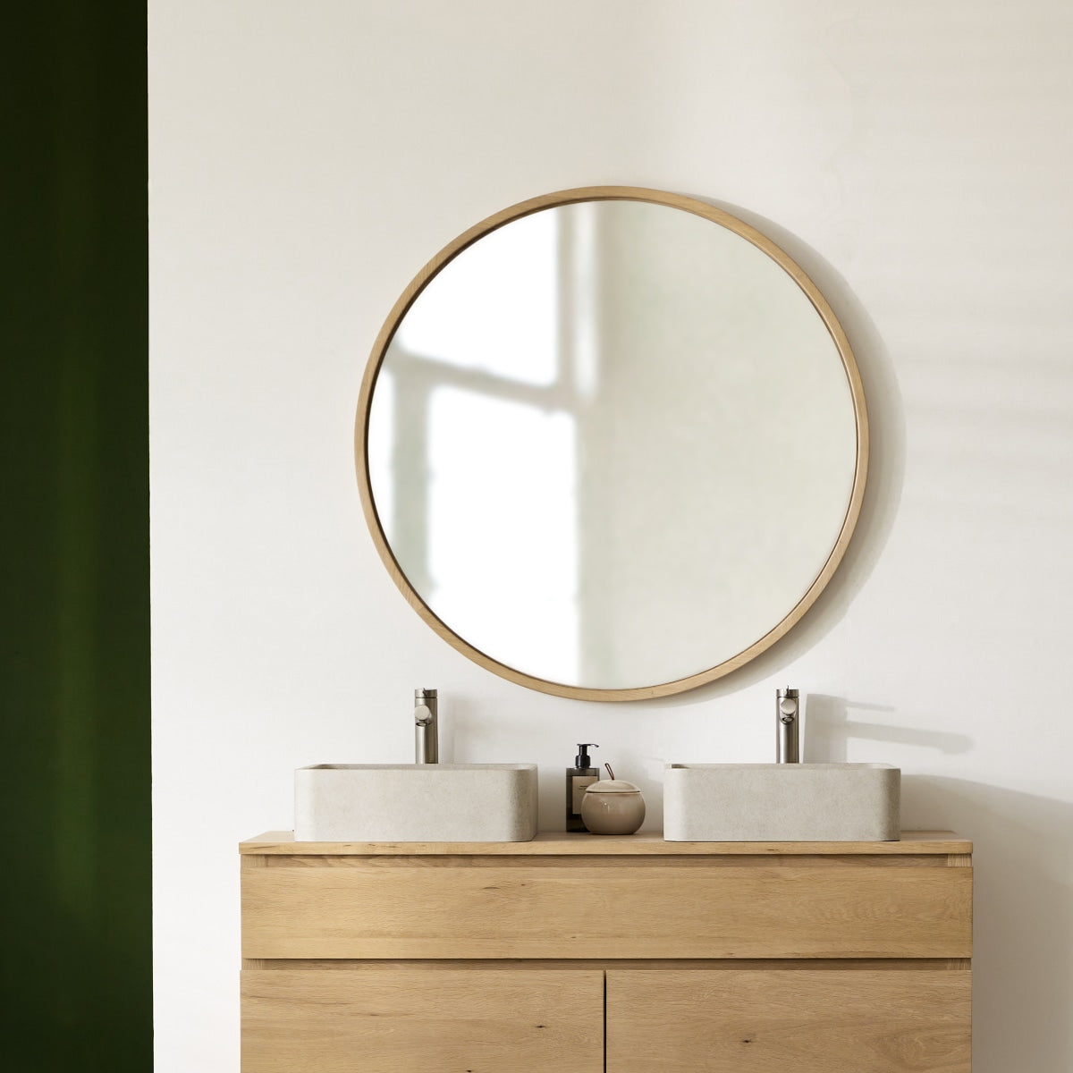 Tikamoon - Massief eikenhouten spiegel 90x90 Fanie