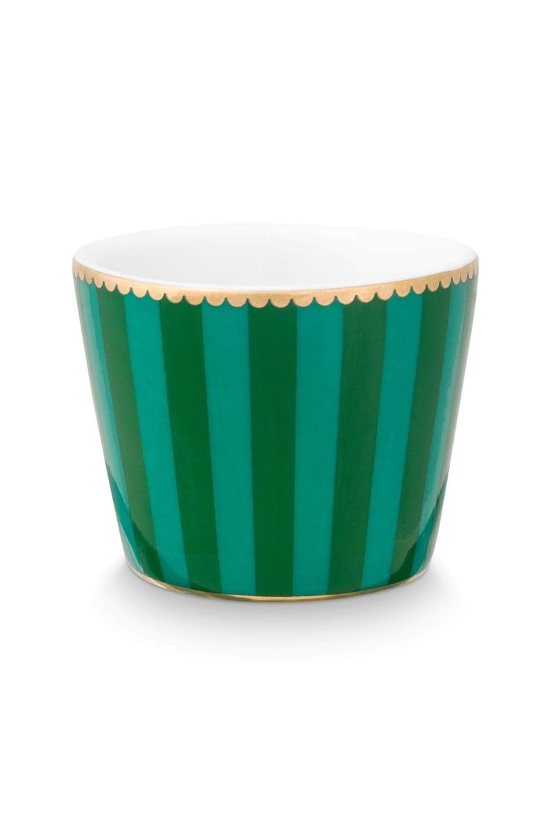 Egg Cup Love Birds Stripes Emerald-Green