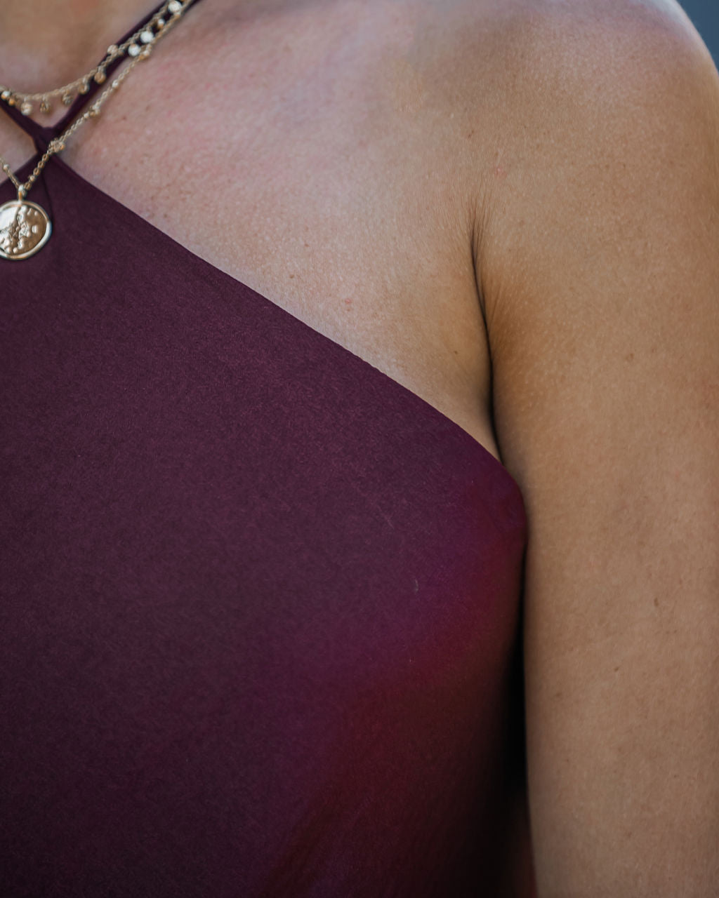 Luisa Satin Halter Midi Dress - Merlot - Se7enfashion