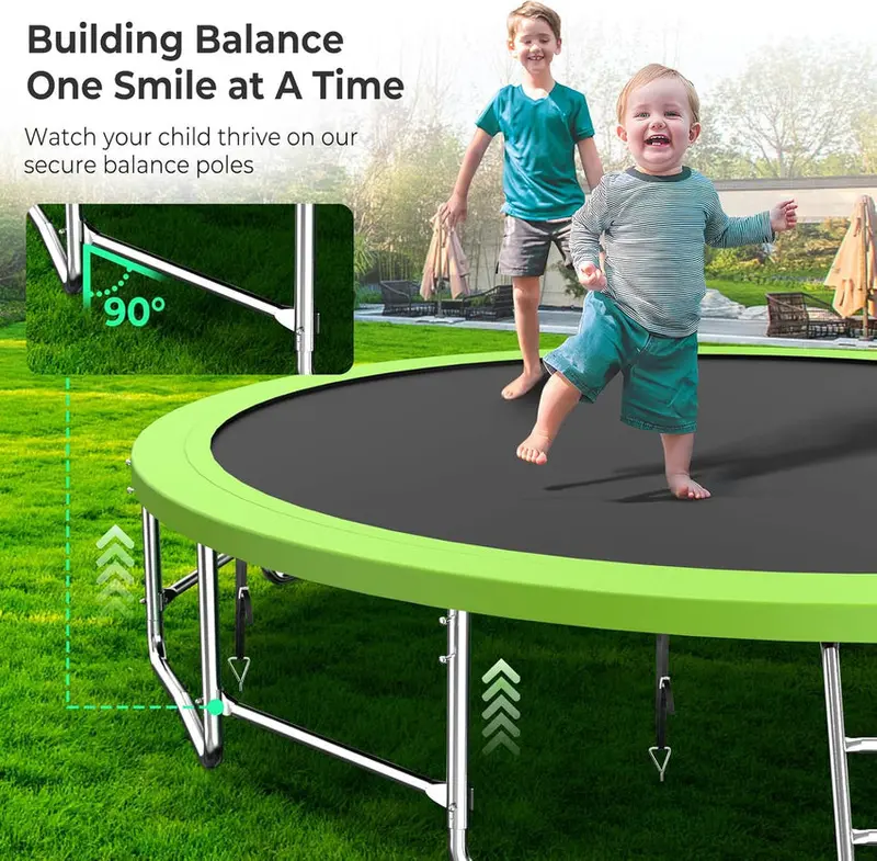 Trampoline With Enclosure Net And Adjustable Basketball Hoop - 8ft, 10ft, 12ft, 14ft, 15ft, 16ft - Image 41 Trampoline With Enclosure Net And Adjustable Basketball Hoop - 8ft, 10ft, 12ft, 14ft, 15ft, 16ft - Image 41