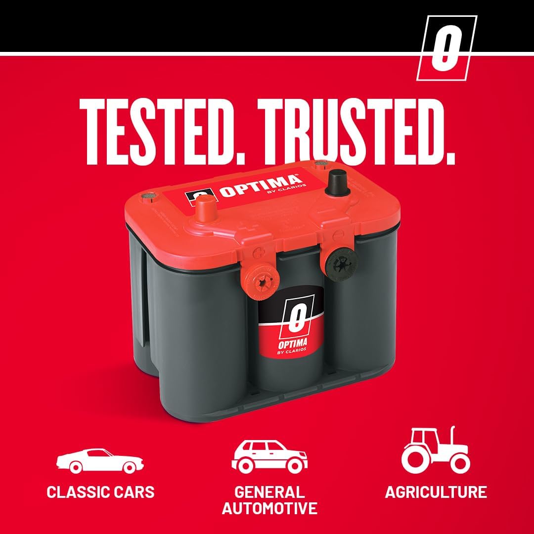 OPTIMA RedTop AGM Starting Battery, 720 CCA, Dual Terminals