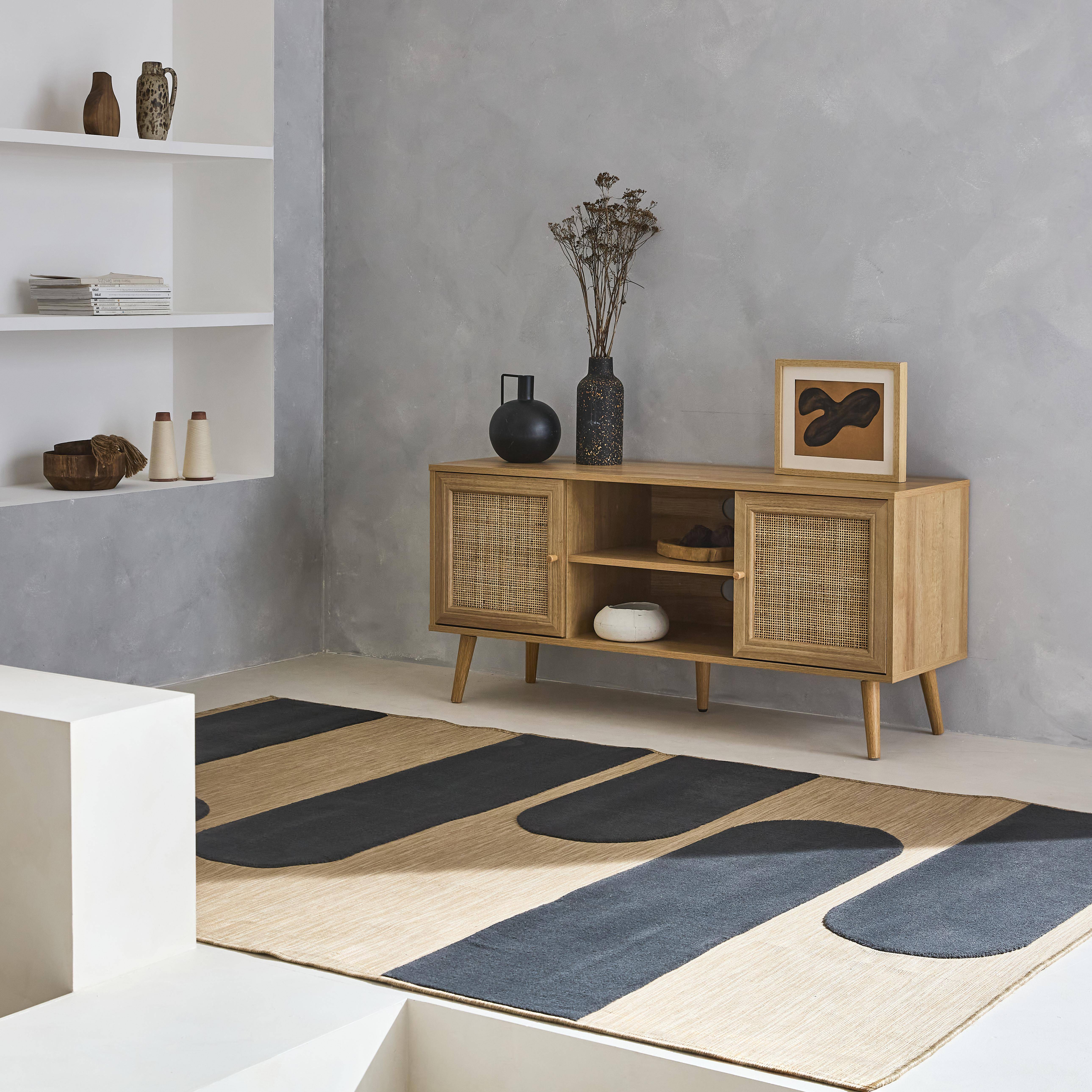 Boheme - Mueble TV de caña trenzada, 120cm