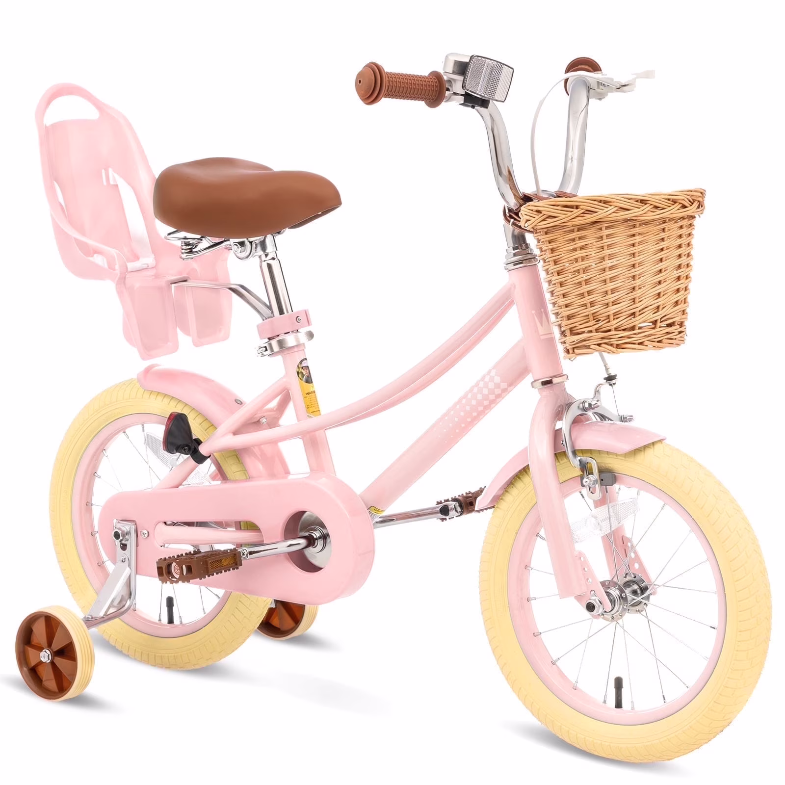 XJD Girls Bike for Toddlers and Kids Ages 2 - 12 Years Old, 12 14 16 in Kids Bike with Training Wheels Basket, 20 in Girls Bicycle with Handbrake Kickstand(Purple/12")