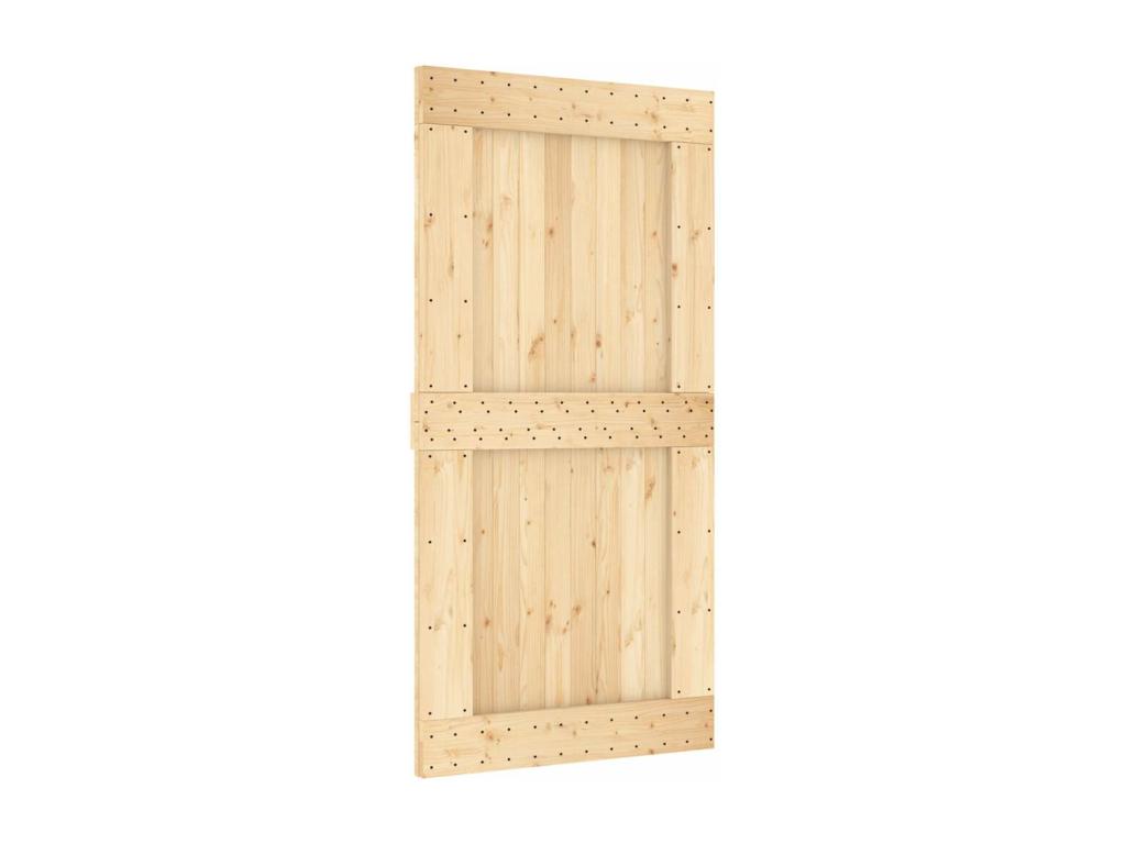 Puerta corredera con herrajes madera maciza de pino 100x210 cm