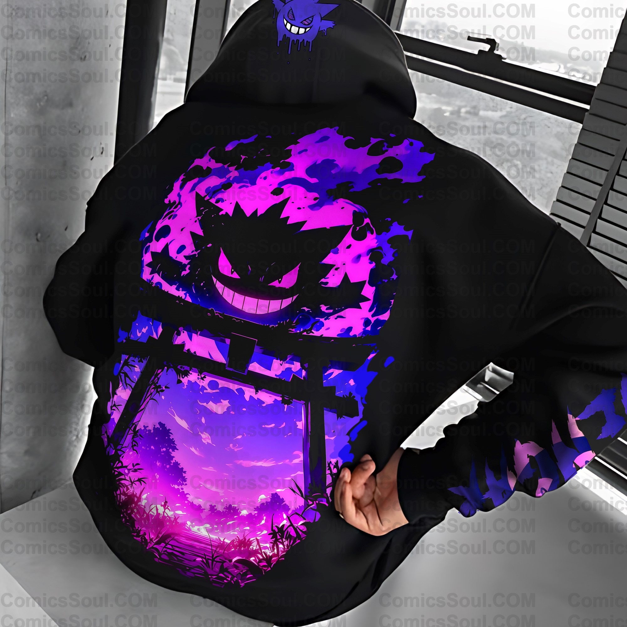 Unisex Anime Graphic Streetwear Vintage Plush Hoodie| Gengar
