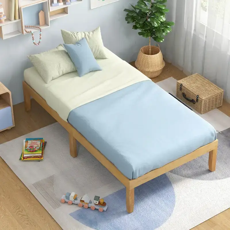 Costway 14-Inch Wooden Platform Bed Frame for Twin, Full, and Queen Sizes with Rubber Support