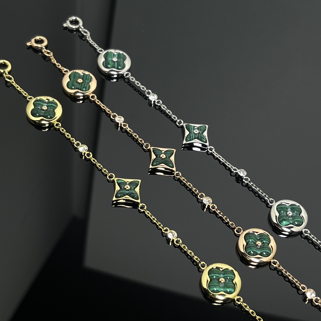 Louis Vuitton 4 Motifs Malachite Star Sun Bracelet - Original Replica Club