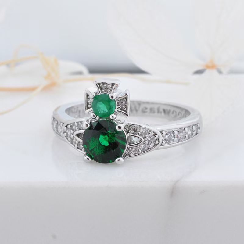 Vivienne Westwood Colorful Diamond Saturn Ring - Original Replica Club