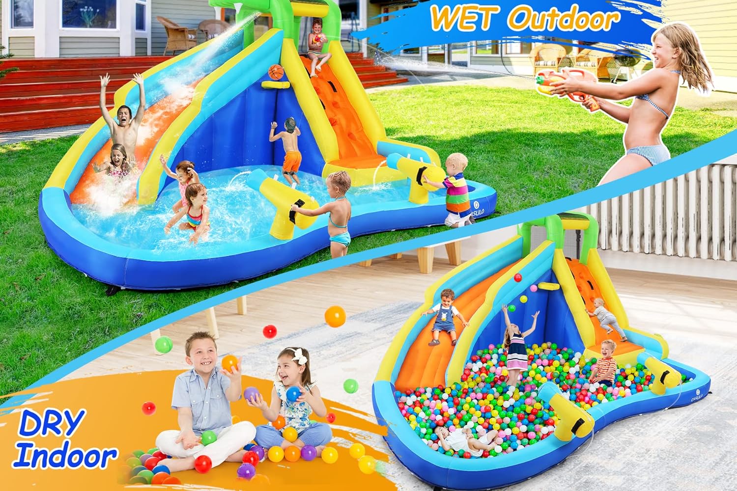 ROOJER Inflatable Water Slide Bounce House 8-in-1 With 450W Blower - Crocodile Water Park - Image 16 ROOJER Inflatable Water Slide Bounce House 8-in-1 With 450W Blower - Crocodile Water Park - Image 16