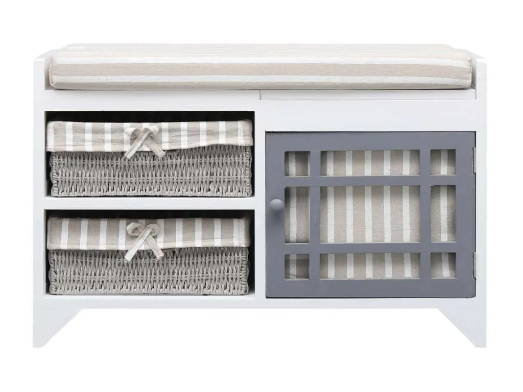 Banco de recibidor Nidovia madera blanca 70x33,5x45 cm yhx2352287