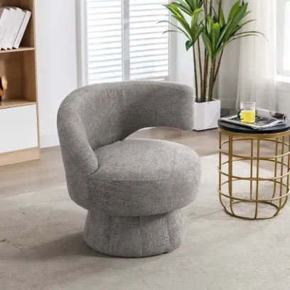 360-Degree Swivel Cuddle Barrel Accent Chairs with Plush Upholstery