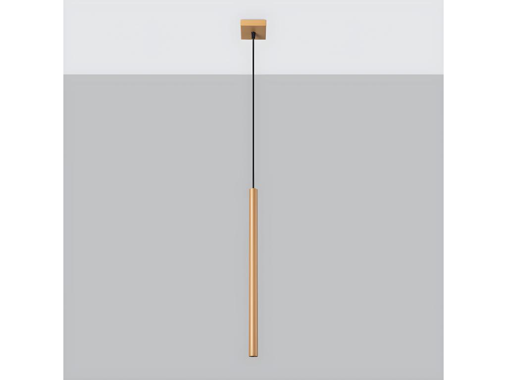 Lámparas colgantes Pastelo moderno de acero - 1 fuentes luminosas - L.3,5 x A.115 cm - dorado