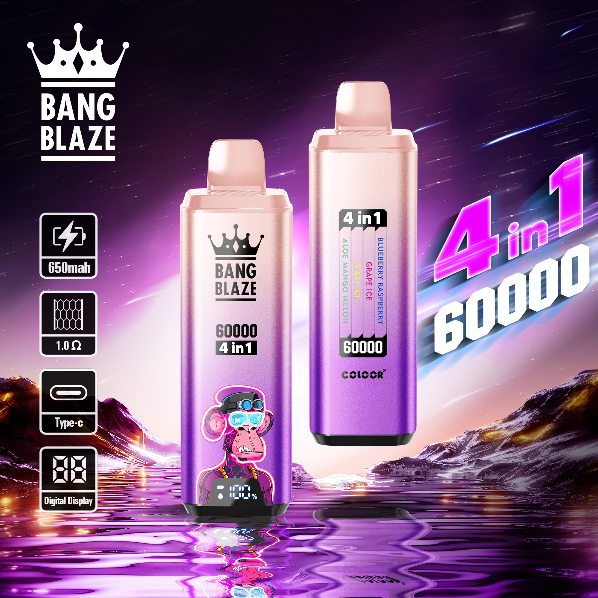 Bang Blaze 60000 Puffs 4in1 Smart Display Vape
