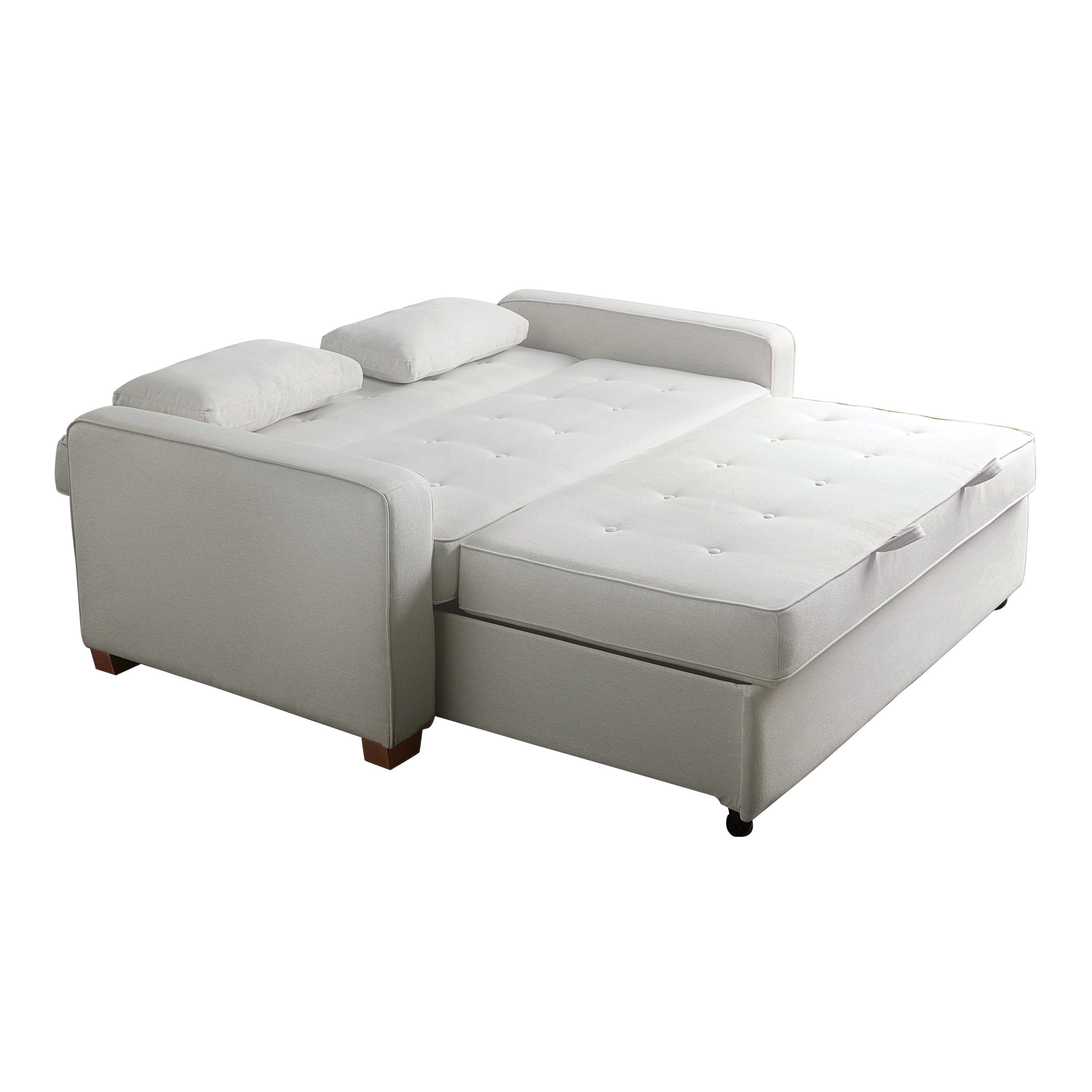 Serta Dream Convertibles Monroe Modern Polyester Convertible Queen Sofa Bed with Pillows Grey - Image 27