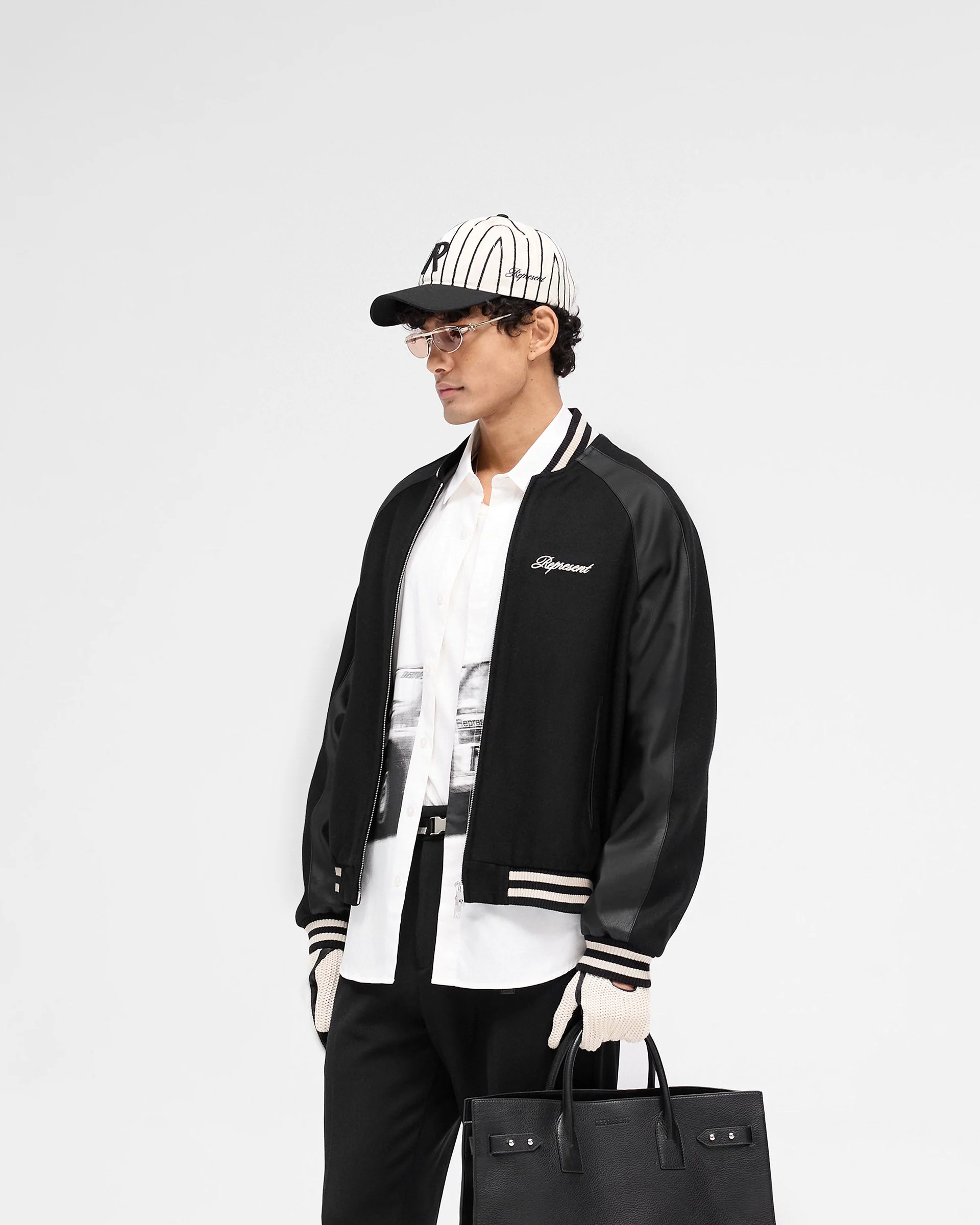 Raglan Varsity Jacket - Black