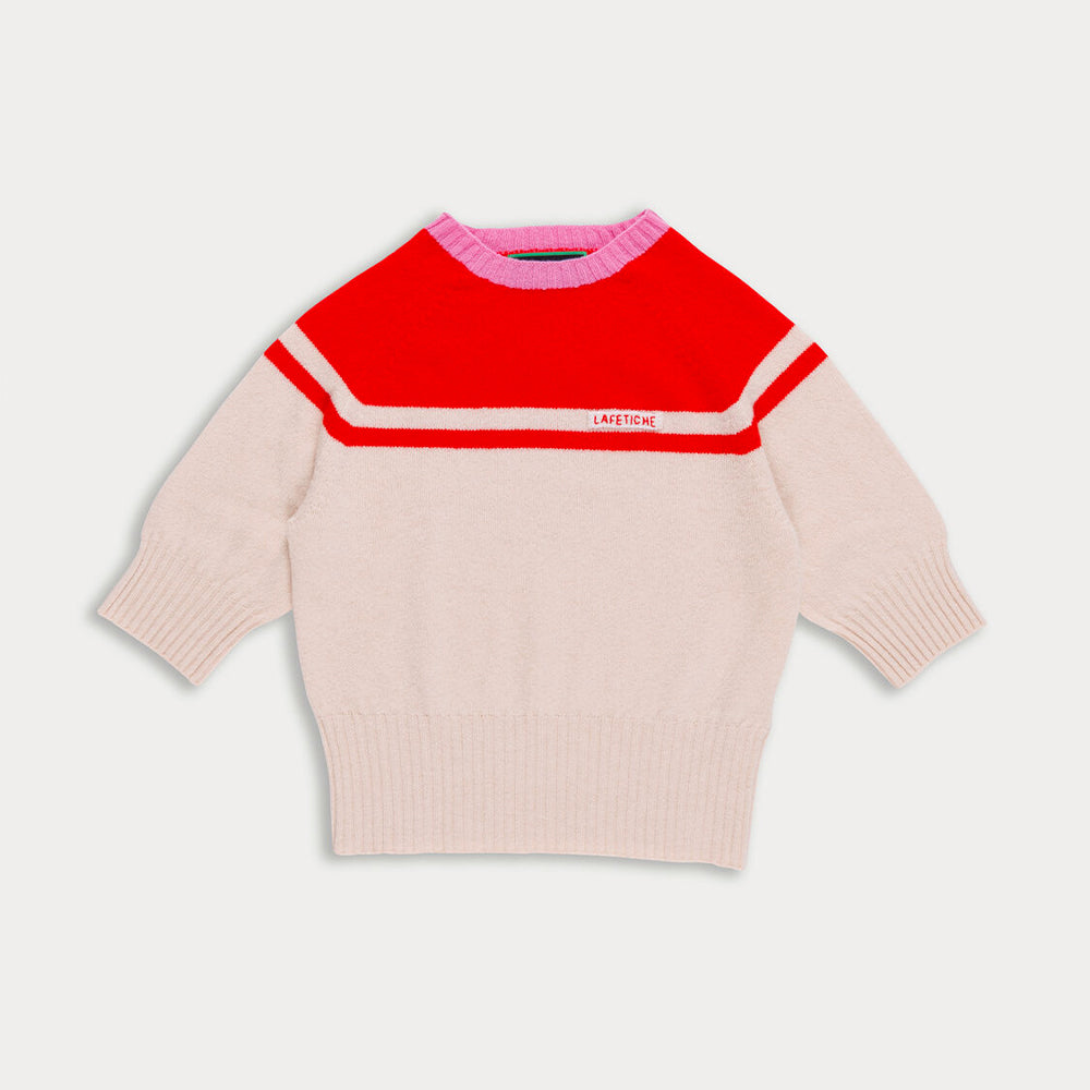 La Fetiche - Maille Ady - Rouge Ecru et Rose