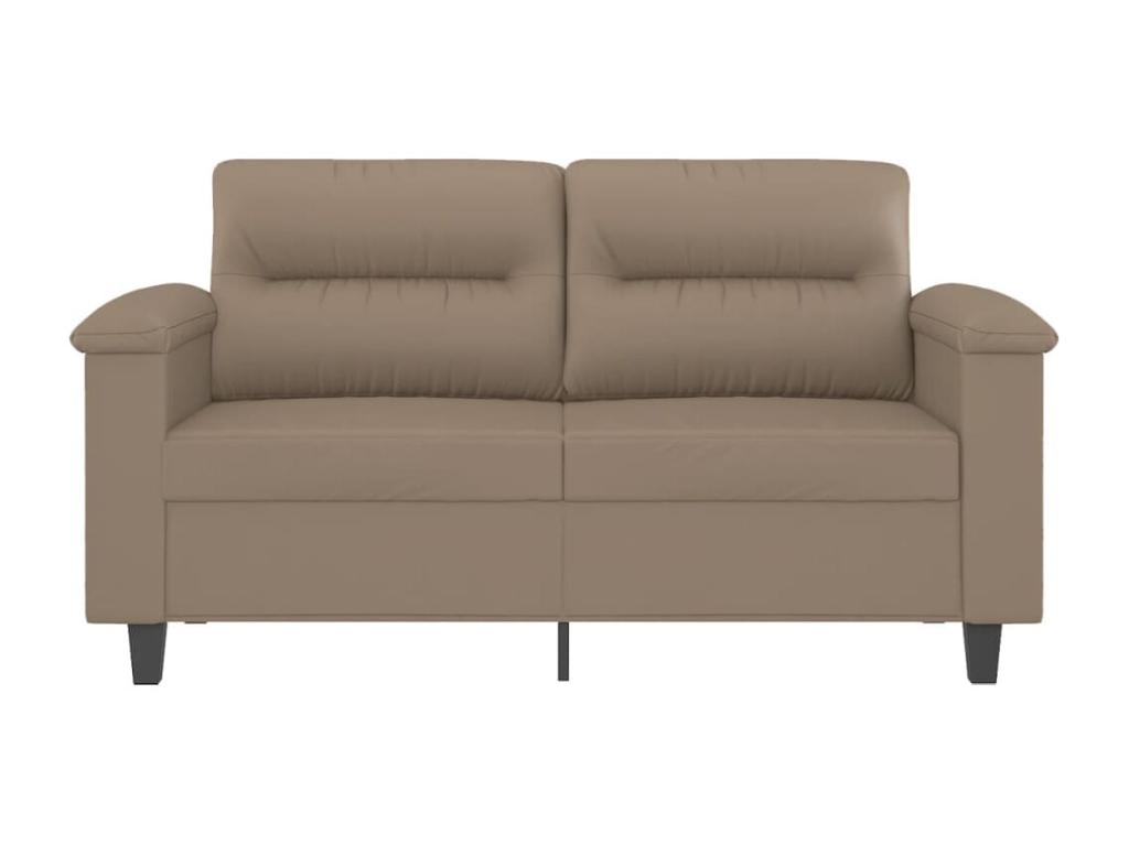 Sofá de 2 lugares 120 cm couro artificial cappuccino