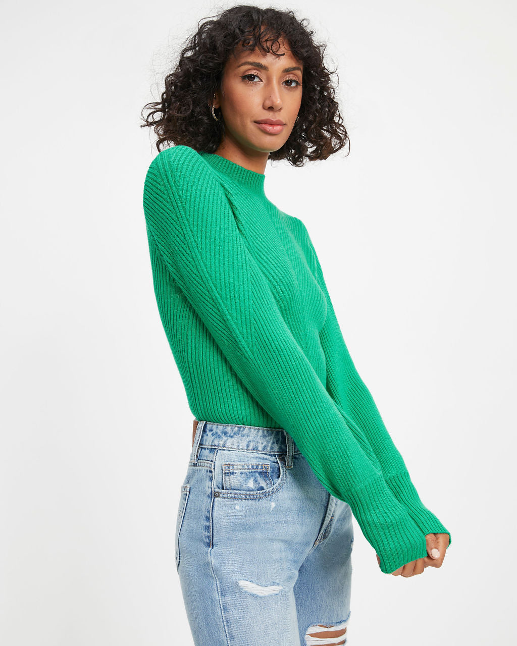 Archie Ribbed Knit Pullover Sweater - Green - Se7enfashion