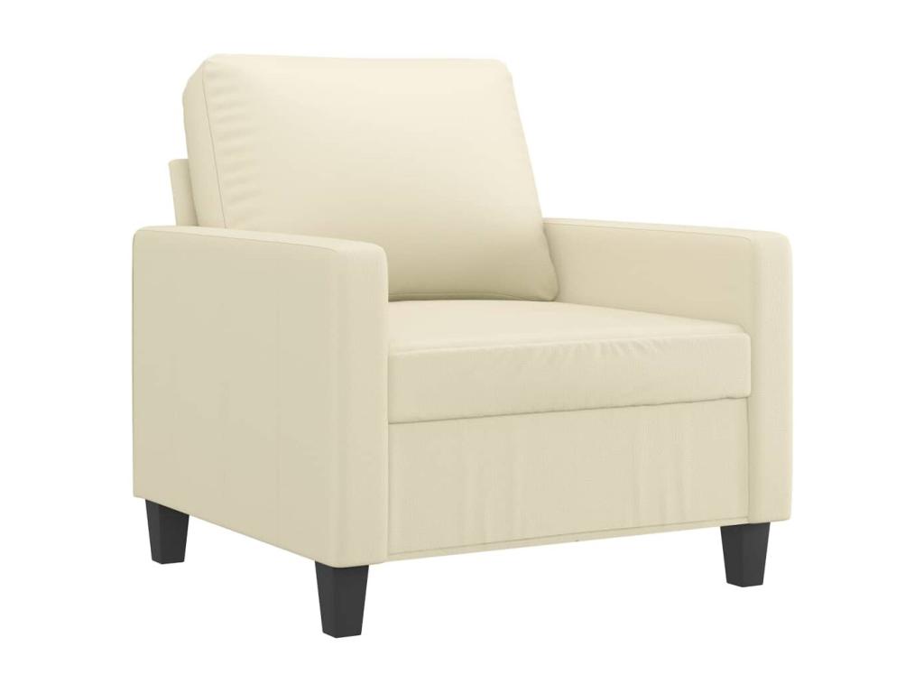 Sillón cuero sintético crema 60 cm