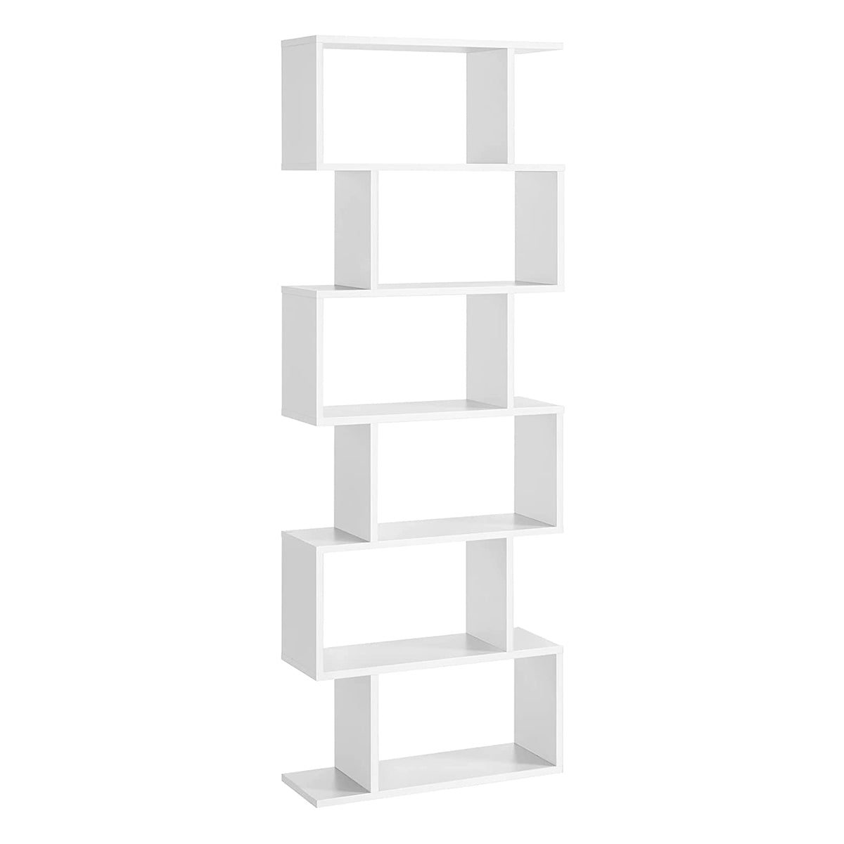 Calicosy - Witte boekenkast met 6 niveaus - L70 x H190,5 cm