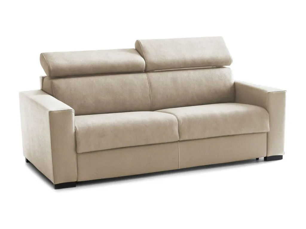 Sofá Cama Decoesp Sofá de 3 plazas Made in Italy Sofá de salón con apertura giratoria con reposacabezas regulables y reposabrazos finos SQYS95508