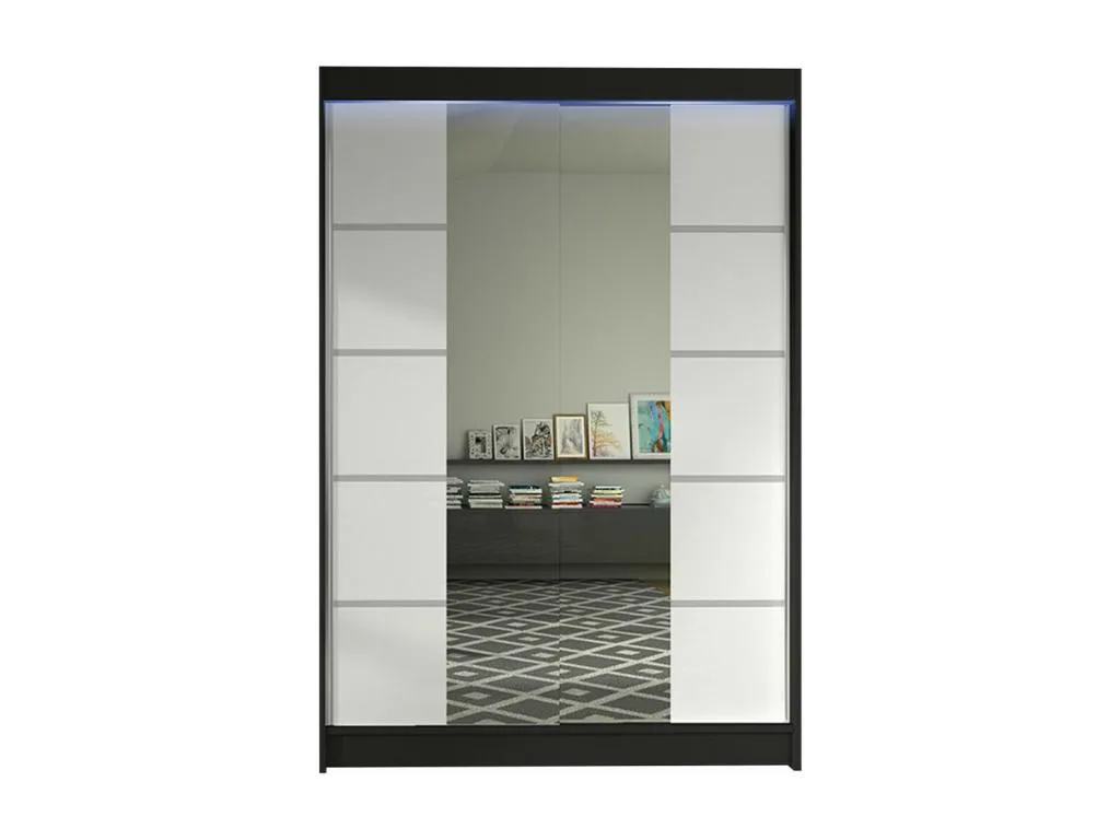 Armario Luxmbls 151 Negro | Blanco 200x120x58cm Puertas de armario - Correderas 25835ERKA