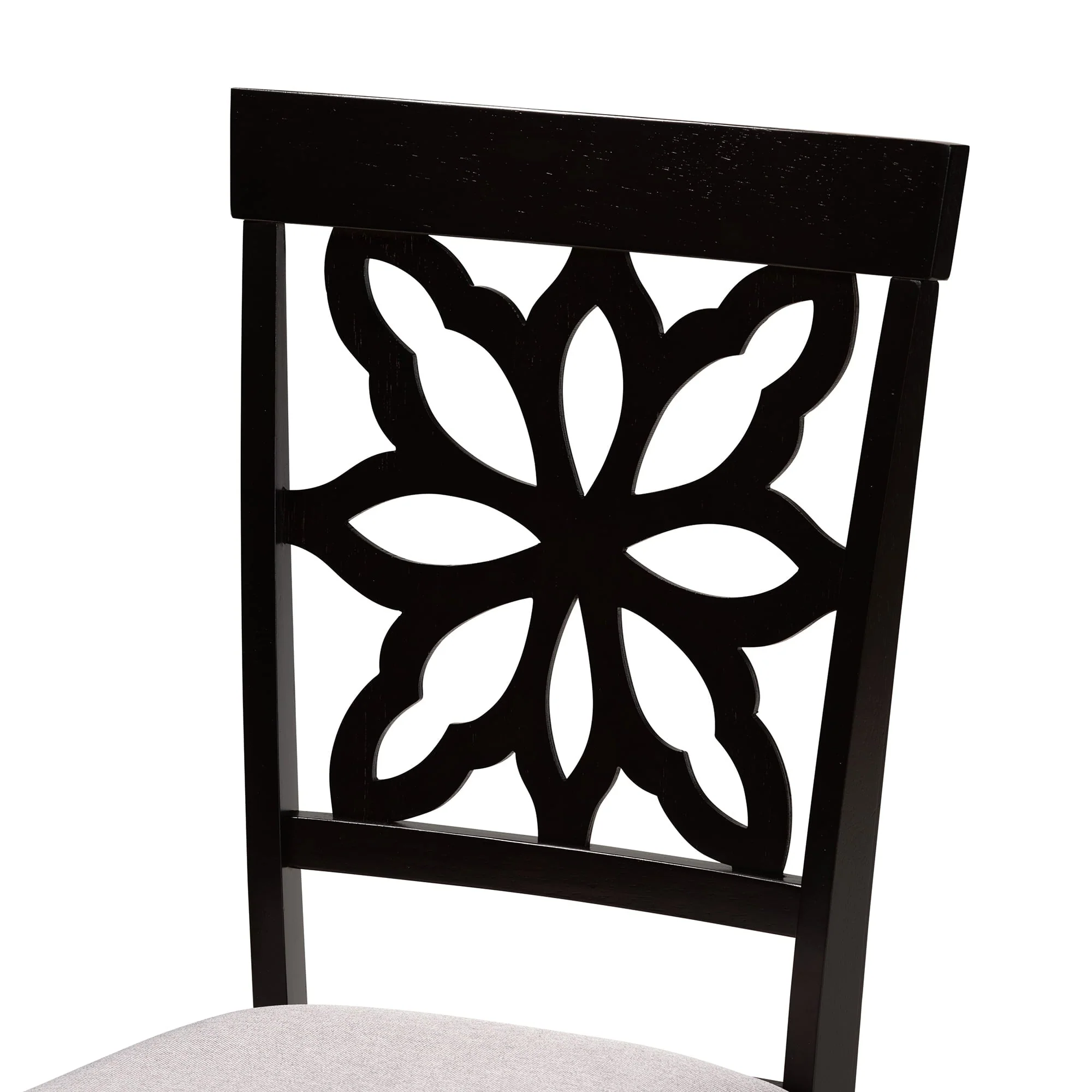 Baxton Studio Samwell Modern and Contemporary Grey Fabric Upholstered and Dark Brown Finished Wood 2-Piece Dining Chair Set - Image 5
