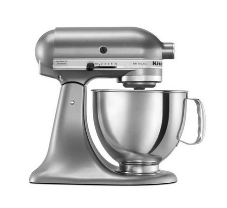 Artisan 5 Qt. 10-Speed Silver Stand Mixer with Flat Beater, 6-Wire Whip and Dough Hook Attachments